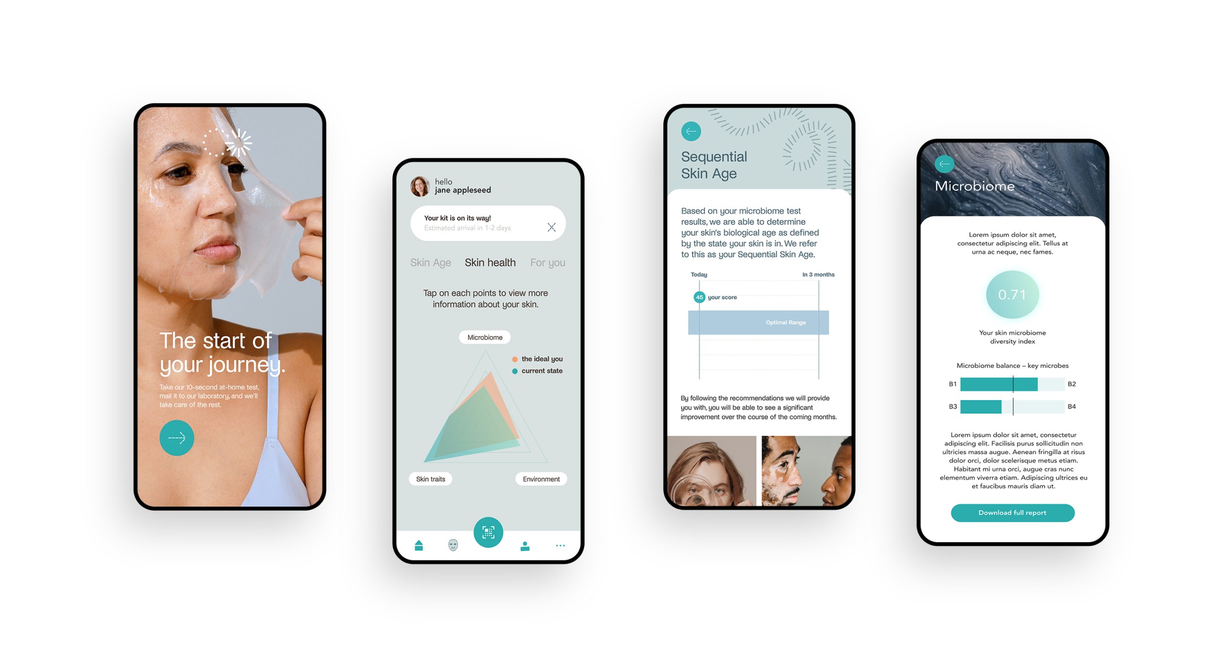 Screens showcase of the redesigned app